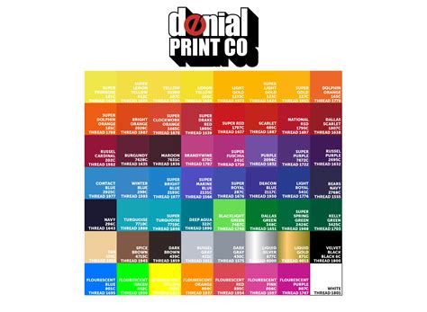 Color Charts Denial Print Co