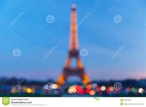 Bokeh Photo Of Eiffel Tower At Night In Paris Editorial Photo Image