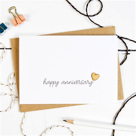 Happy Anniversary Wooden Heart Card By Altered Chic