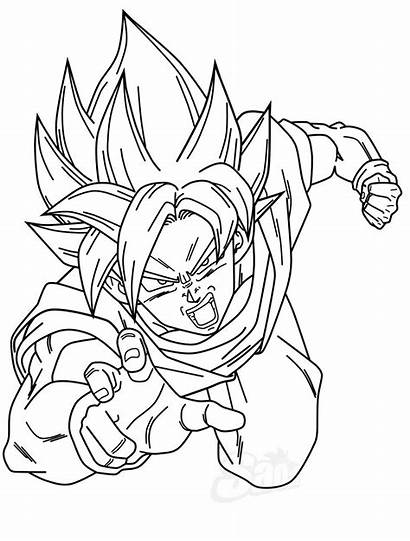 Goku Coloring Vegeta Pages Lineart Dragon Ball