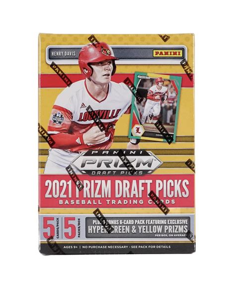 2021 Panini Prizm Draft Picks Baseball 5 Pack Blaster Box Green Prizms Da Card World