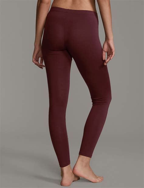 Marks And Spencer Mand5 Burgundy Heatgen Thermal Leggings Size 10 To 16