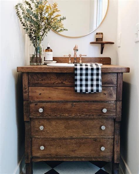 Farmhouse Style Wooden Dresser Bathroom Vanity Perfect For A Farmhouse