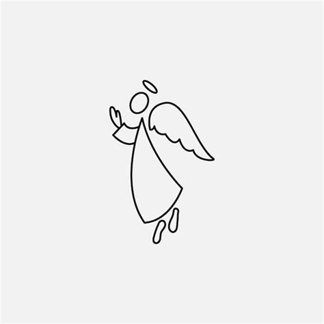 Premium Vector Stick Figure Angel Icon And Wings Vector