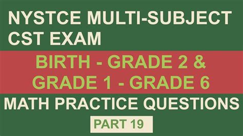 Practice Test 1 Nystce Multi Subject Cst Part 19 Math Youtube