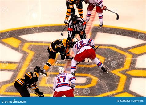 Bruins And Rangers Face Off Nhl Hockey Editorial Photo Image Of