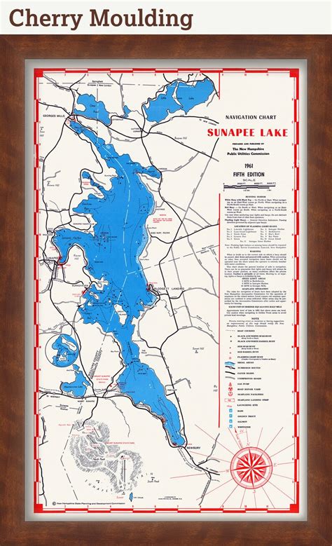 Lake Sunapee New Hampshire 1961 Nautical Chart Etsy