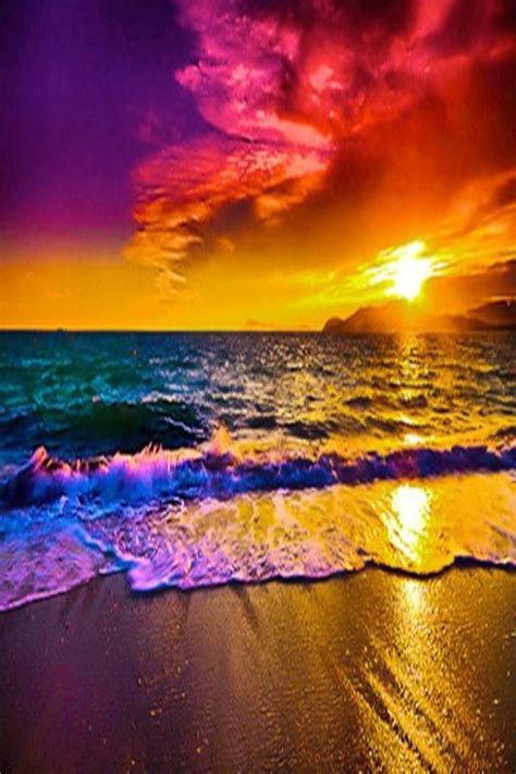 86 Sunset Ocean Rainbow Wallpapers Wallpapersafari