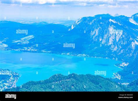 View Of Attersee Lake From Schafberg Mountain Austria Stock Photo Alamy