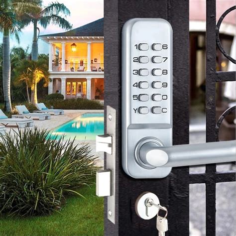 Double Keypad Waterproof Gate Lock Swing Door Lock Fireproof Handle