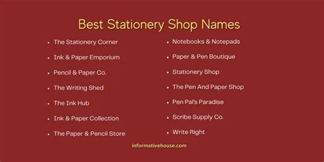 499 The Most Catchy And Cute Stationery Shop Names Ideas Informative