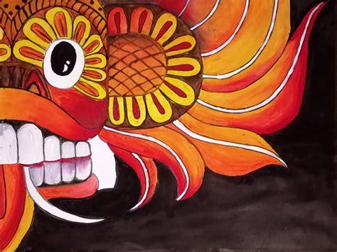 Sri Lankan Traditional Gara Yaka Devil Mask Canvas Wall Art Etsy