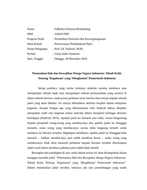 Sesuatu yang mutlak menjadi milik kita dan penggunaannya tergantung kepada kita sendiri. Hak Dan Kewajiban Generasi Muda / Sharing Happiness Masjid ...