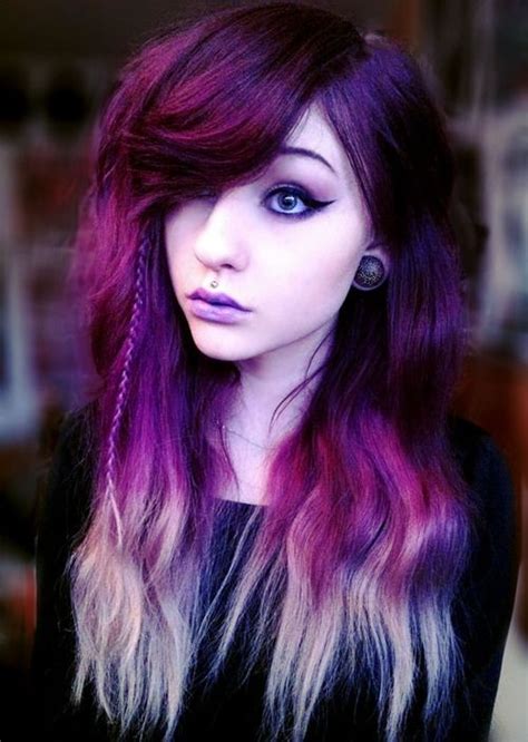 dyed hair hair styles purple hair scene hair