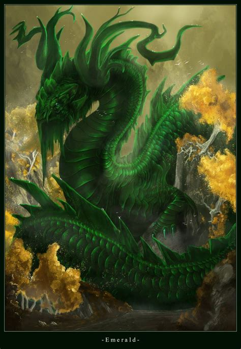 Emerald Dragon By Nightwing Kain On Deviantart Emerald Dragon Dragon