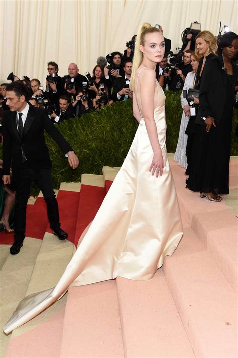 elle fanning at the costume institute gala at the metropolitan museum of art in new york city