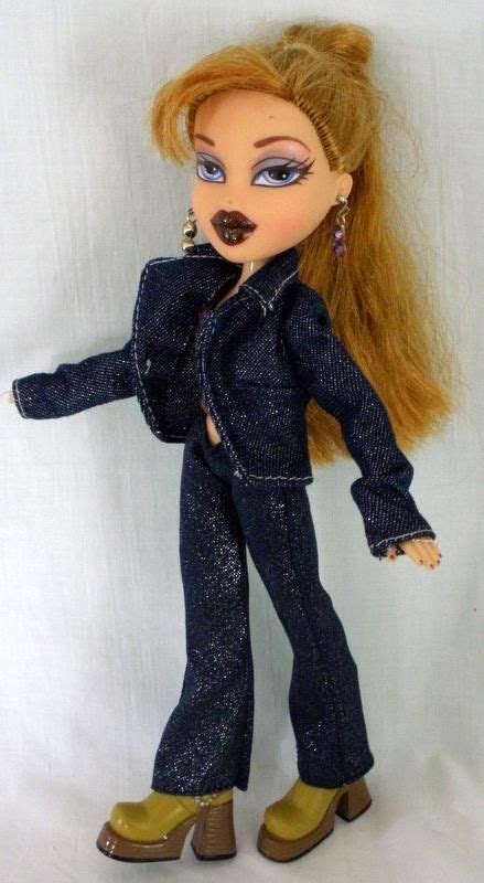 2001 bratz mga cloe doll wearing glittery jean outfit 9 1 2 tall bratz