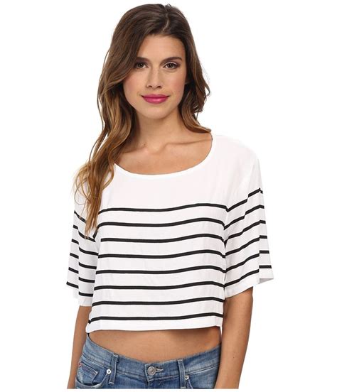 Minkpink Butterfly Effect Crop Top Whiteblack Womens Short Sleeve