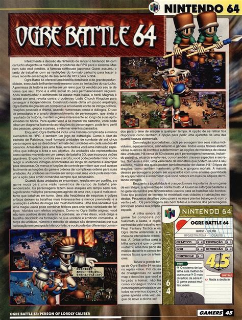 Ogre Battle 64 Do Nintendo 64 Na Gamers Nº 44