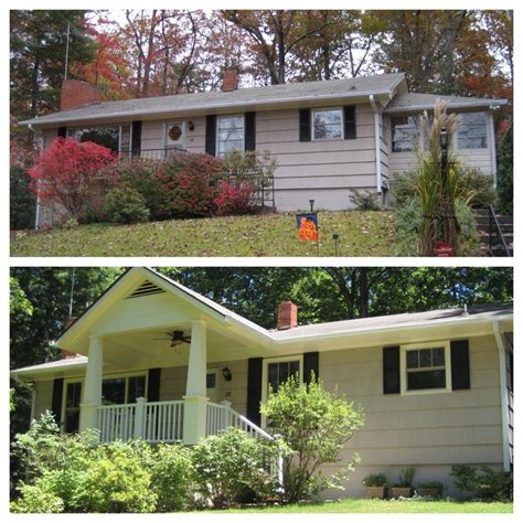 Before And After Adding A Covered Porch To A Basic Ranch House