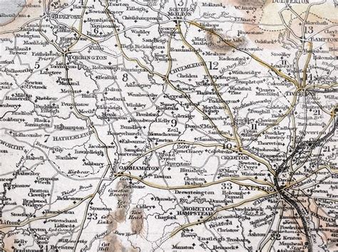 Devon Thomas Moule Original Antique County Map C1840 Etsy