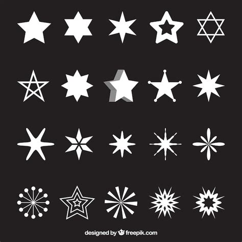 Free Vector Variety Of White Stars