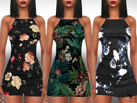 Female Summer Floral Casual Dresses By Saliwa At Tsr Sims 4 Updates