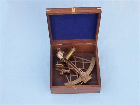 buy admiral s antique brass sextant 12in with rosewood box nautical decor