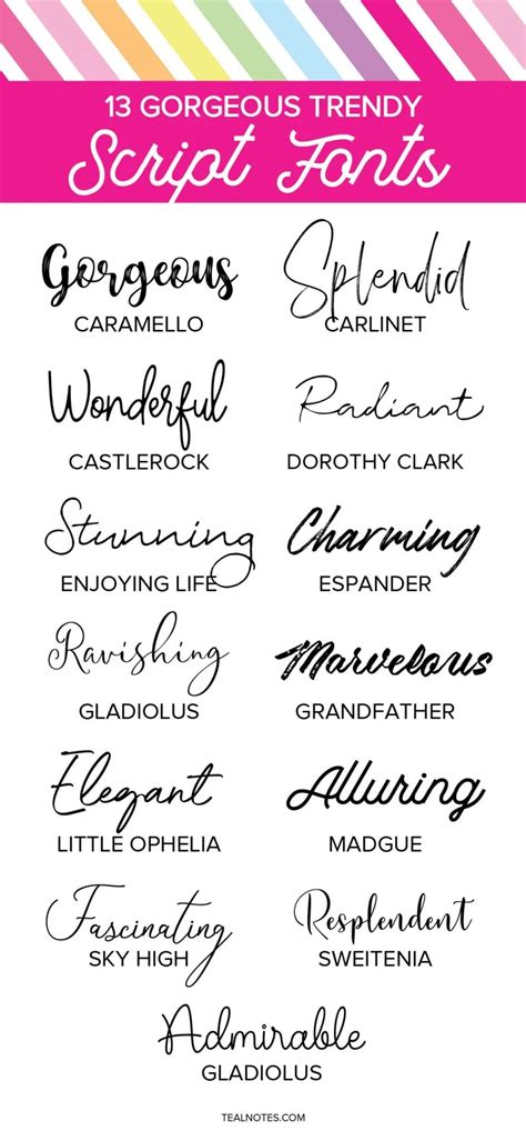 13 Beautiful Script Fonts For Your Next Craft Project In 2020 Best