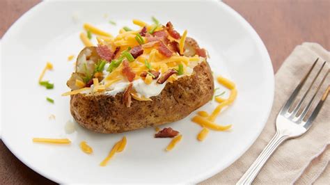 The outside is brown and crisp, coated in a crust of sea salt. Microwave Plastic Wrap Baked Potato - BestMicrowave