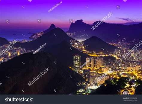 Night View Copacabana Beach Botafogo Rio Stock Photo 193905398
