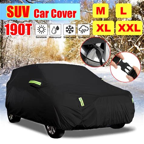 190t Full Black Heat Insulation Car Cover Waterproof Anti Snow Cover