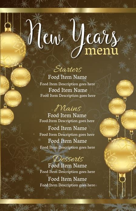 Tags new year's eve party menu moroccan middle eastern dinner since 1995, epicurious has been the ultimate food resource for the home cook, with daily kitchen tips, fun cooking videos, and, oh. New Years Eve Dinner Menu Template | PosterMyWall