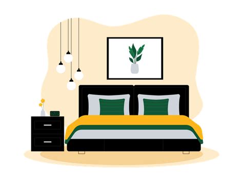 Best Premium Cozy Bedroom Interior Illustration Download In Png