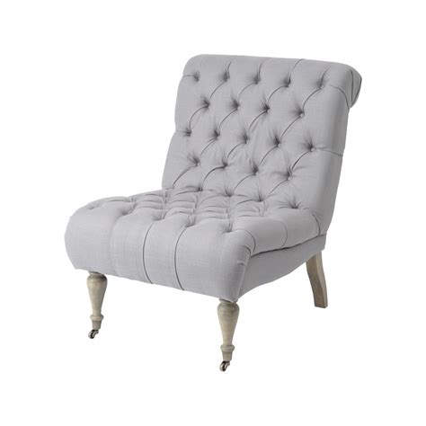 Grey Armchair Button Back Chair Swanky Interiors