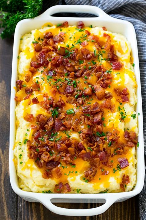 Pork chops are browned, then baked in a creamy mushroom sauce with potatoes, onion and cheese. Loaded Mashed Potato Casserole - Dinner at the Zoo