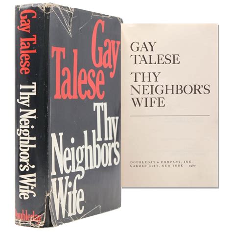 Thy Neighbor S Wife Gay Talese First Edition