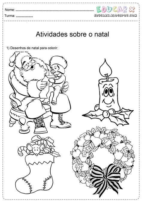 Educar X Desenhos De Natal Para Colorir E Imprimir