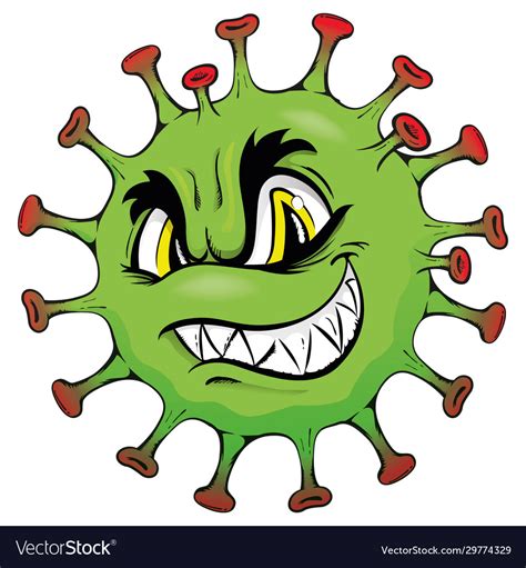 Cartoon Corona Virus A Microorganism Royalty Free Vector