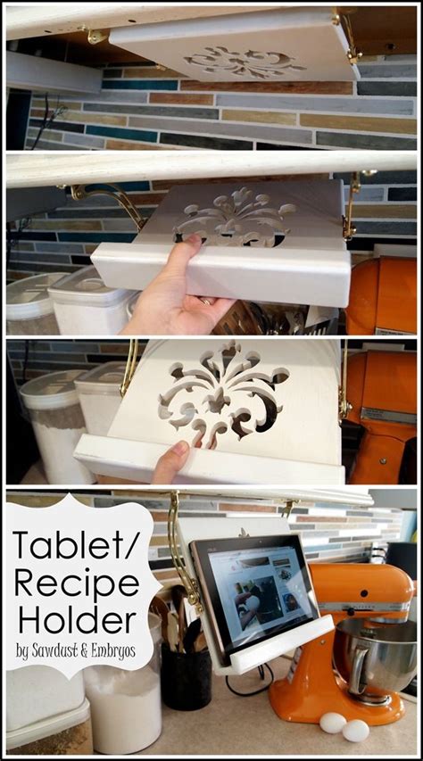 Cuisinart 11 sliding under cabinet organizer. Undermount Recipe and Tablet Holder | Recipe book holders ...