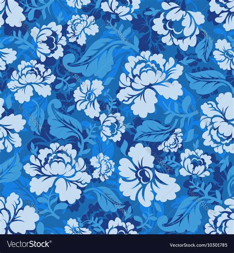 Seamless Floral Pattern Blue