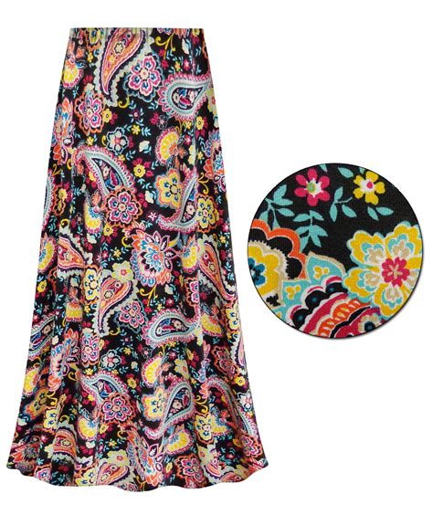 Sold Out New Customizable Plus Size Summer Paisley Slinky Print Skirts Sizes Lg Xl 1x 2x 3x