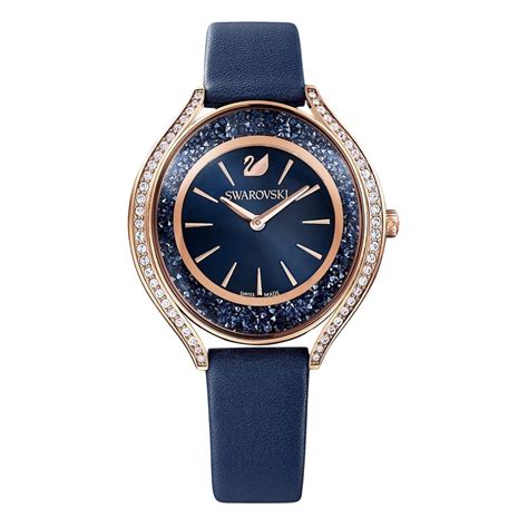 Buy Swarovski Crystalline Aura Watch Blue With Rose Gold Plating Online