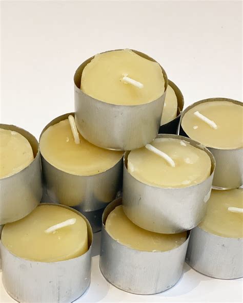 Pure Beeswax Tealight Candles Burn Time Approx 6 7 Hours Each Sold