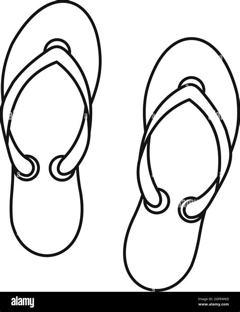 flip flop sandals icon outline style stock vector image and art alamy