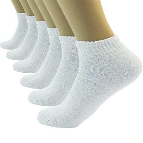 Kuteck 3 Pairs Mens Ankle Quarter Crew Cotton Low Cut Sport Socks Size 10 13 White Walmart