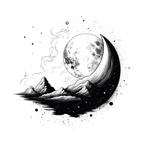 Premium Vector Hand Drawn Sketch Mystical Moon Illustration