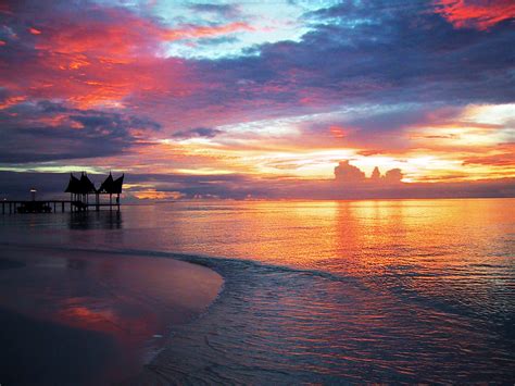 Sonnenuntergang Auf Den Malediven Foto And Bild Landschaft Meer