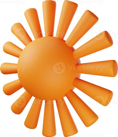 Orange Sun 3d Illustration 14019599 Png