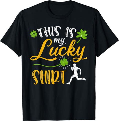 This Is My Lucky Running Shamrock Shirt St Patricks Day T Shirt Clothing Shoes
